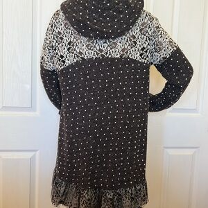 Ryu black/white cowl or off shoulder /sweater/tunic/dress L